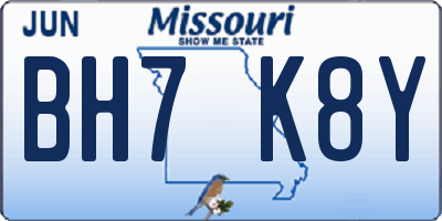 MO license plate BH7K8Y