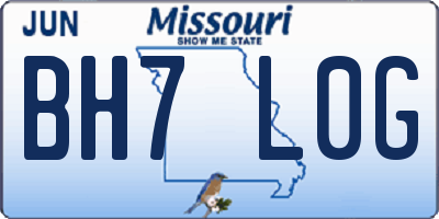 MO license plate BH7L0G