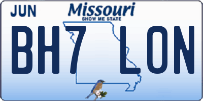 MO license plate BH7L0N