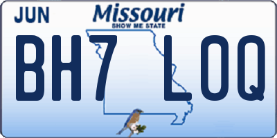 MO license plate BH7L0Q