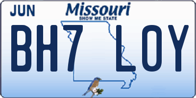 MO license plate BH7L0Y