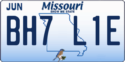 MO license plate BH7L1E