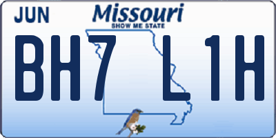 MO license plate BH7L1H