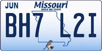MO license plate BH7L2I