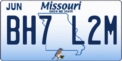MO license plate BH7L2M