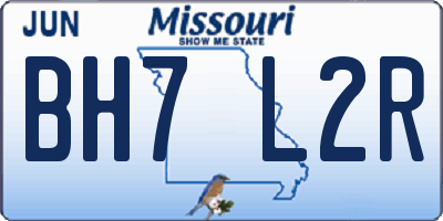 MO license plate BH7L2R