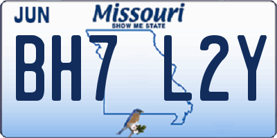 MO license plate BH7L2Y