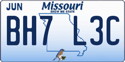 MO license plate BH7L3C