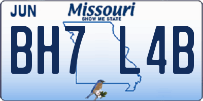 MO license plate BH7L4B