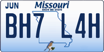 MO license plate BH7L4H