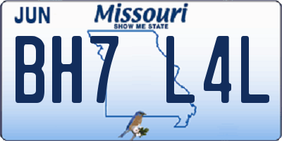 MO license plate BH7L4L