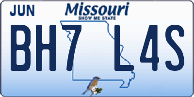 MO license plate BH7L4S