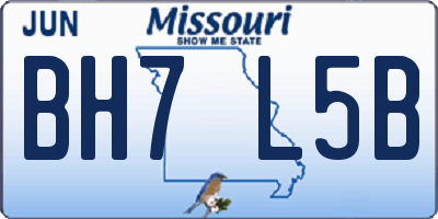 MO license plate BH7L5B