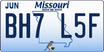 MO license plate BH7L5F