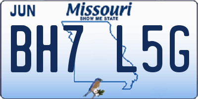 MO license plate BH7L5G