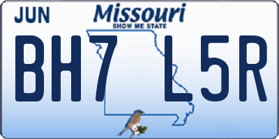 MO license plate BH7L5R