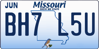 MO license plate BH7L5U