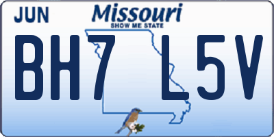 MO license plate BH7L5V