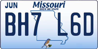 MO license plate BH7L6D