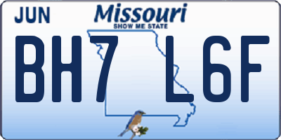 MO license plate BH7L6F