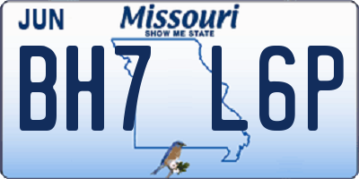 MO license plate BH7L6P