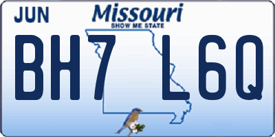 MO license plate BH7L6Q