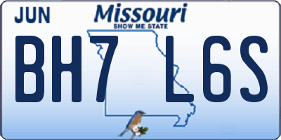 MO license plate BH7L6S