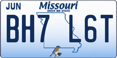 MO license plate BH7L6T