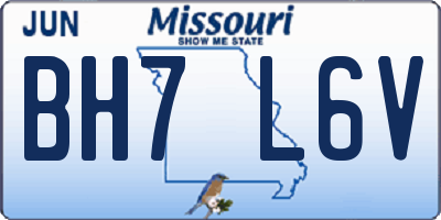 MO license plate BH7L6V