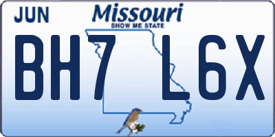 MO license plate BH7L6X