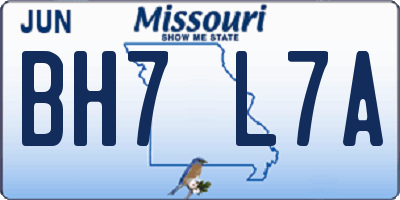 MO license plate BH7L7A