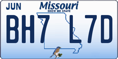 MO license plate BH7L7D