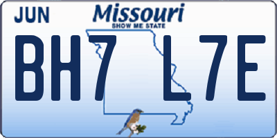 MO license plate BH7L7E