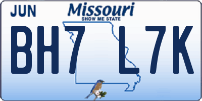 MO license plate BH7L7K