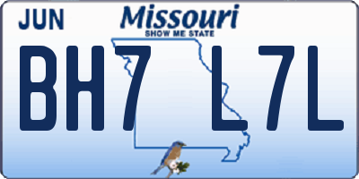 MO license plate BH7L7L