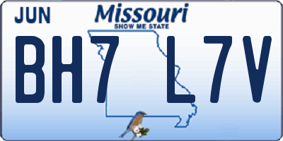 MO license plate BH7L7V