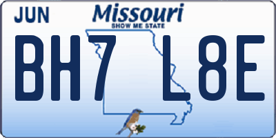 MO license plate BH7L8E