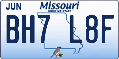MO license plate BH7L8F