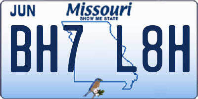 MO license plate BH7L8H