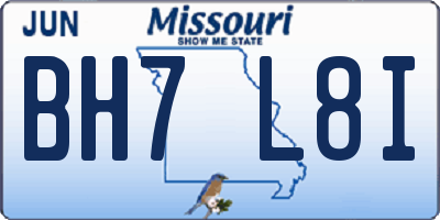 MO license plate BH7L8I