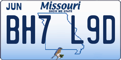 MO license plate BH7L9D
