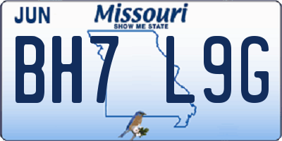 MO license plate BH7L9G