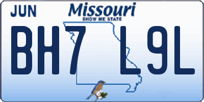 MO license plate BH7L9L