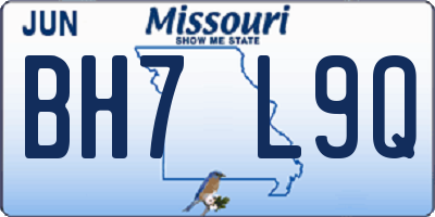 MO license plate BH7L9Q