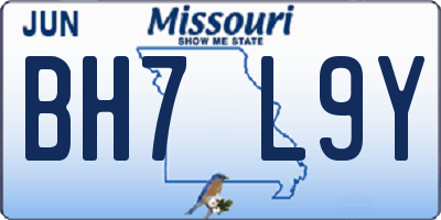 MO license plate BH7L9Y