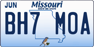 MO license plate BH7M0A