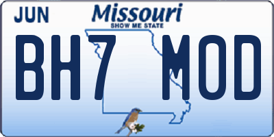 MO license plate BH7M0D