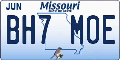 MO license plate BH7M0E