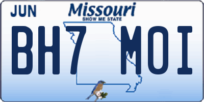 MO license plate BH7M0I