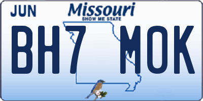 MO license plate BH7M0K